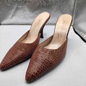 Newport News Women’s Scaled  Print Heeled/Leather/Mule/Pointy/Toe Shoes - Size 9